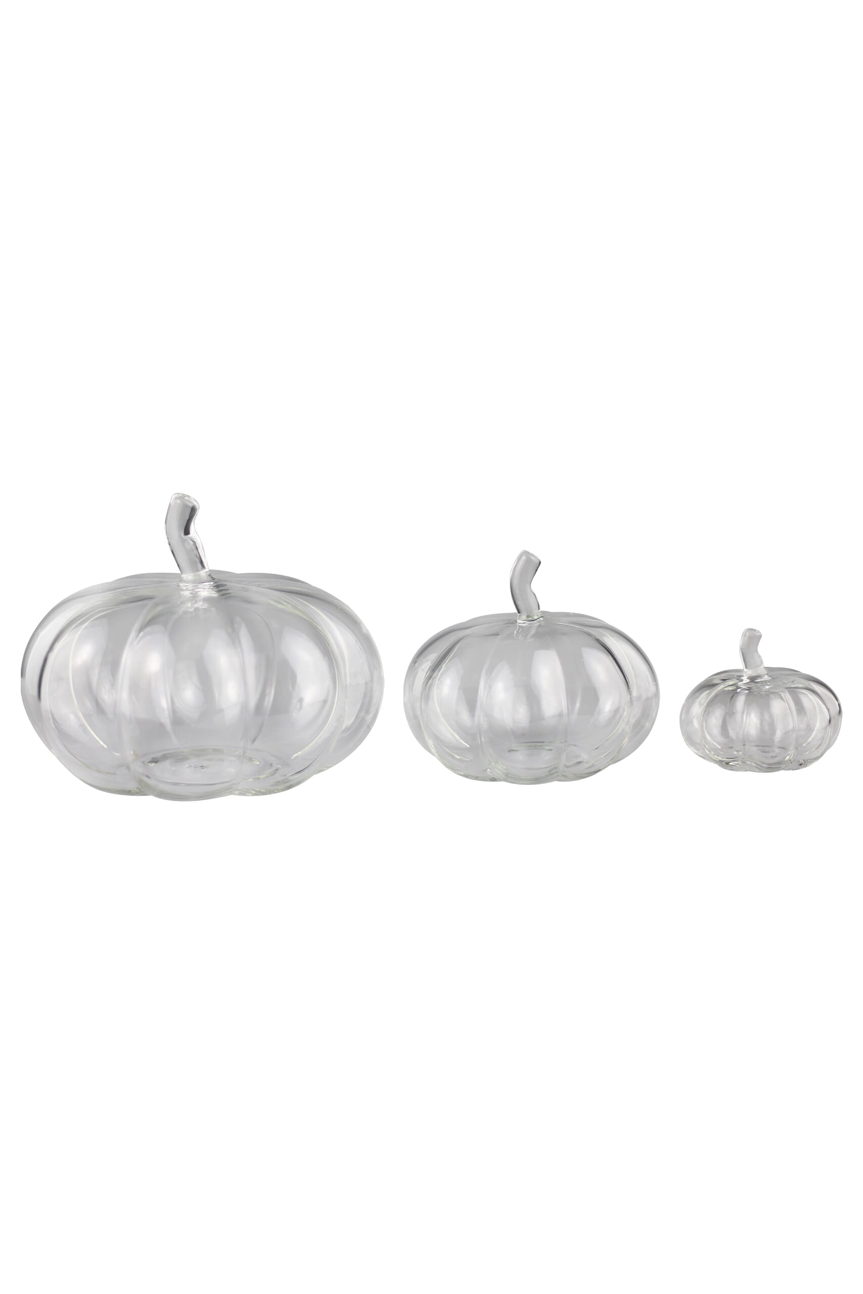 Set Of 3 Glass Pumpkins Plain Pretty Little Home